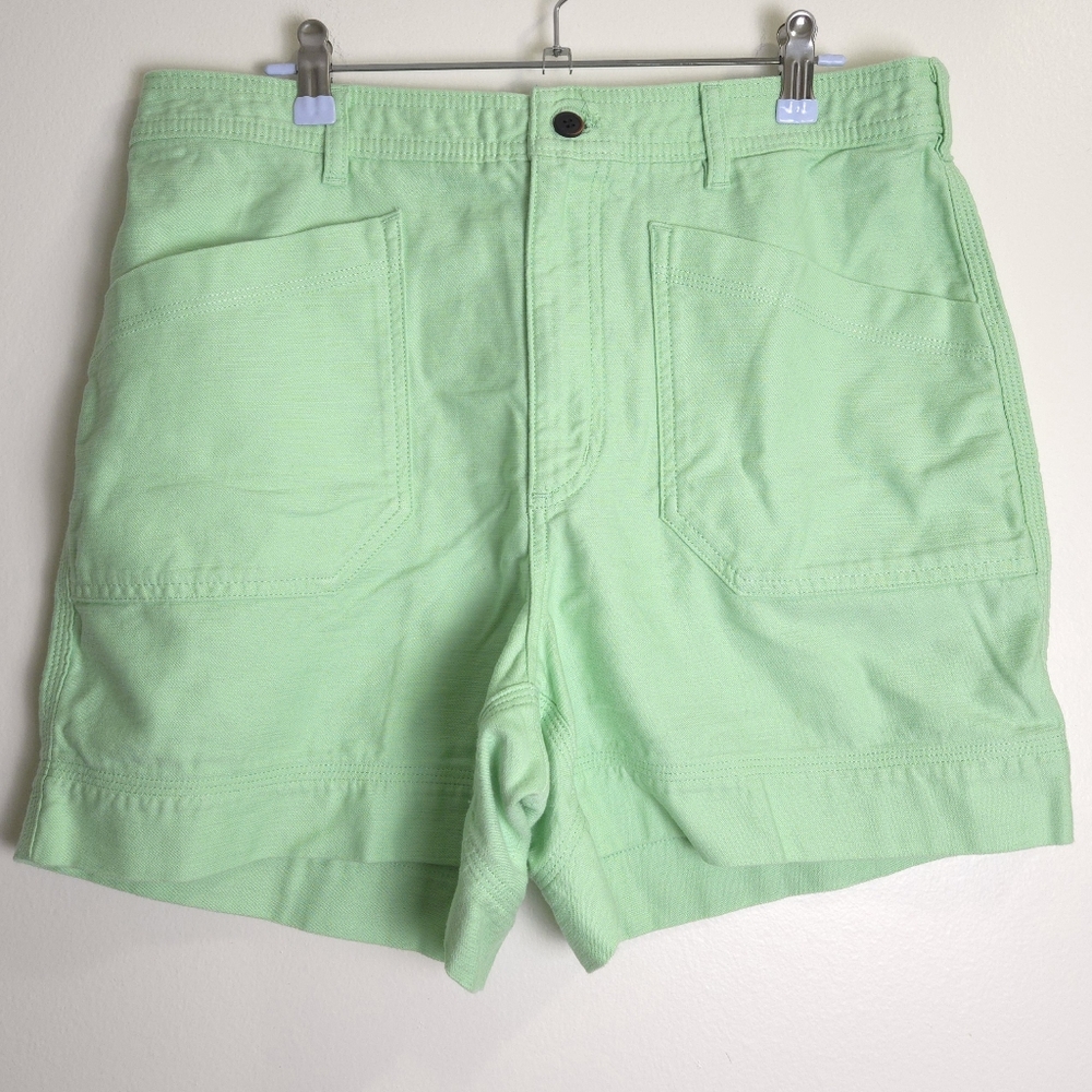PATAGONIA Women Organic Cotton Slub Woven 5" Shorts Pistachio Green‎ 12 - Picture 3 of 13